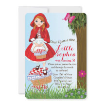 Petite chaperon rouge Invitations de fête d'annive