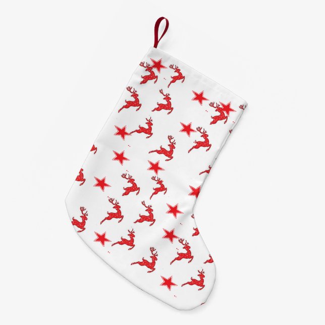 Petite Chaussette De Noël 01 Reindeer Stars Stockings (Devant (Accrochage))