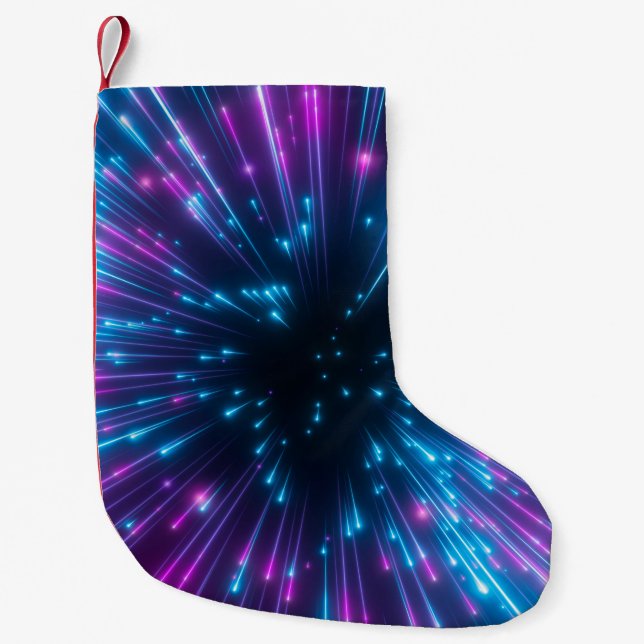 Petite Chaussette De Noël 3d, feux d'artifice violet, big bang, galaxie, abs (Devant)