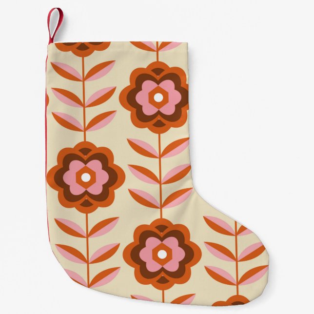 Petite Chaussette De Noël 70's Retro Seamless Pattern. 60s and 70s Aesthetic (Devant)