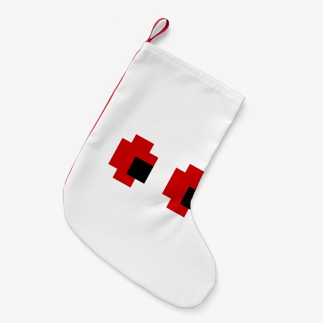 Petite Chaussette De Noël 8 bits Éffrayants yeux rouges (Devant (Accrochage))