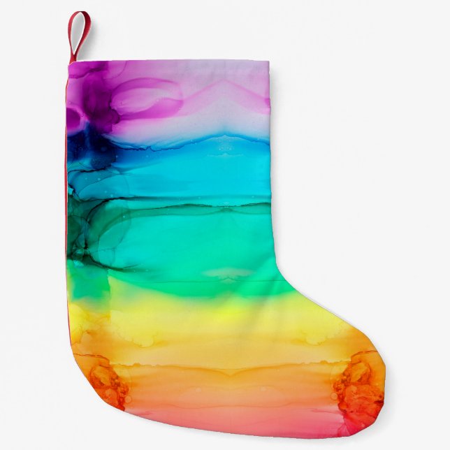 Petite Chaussette De Noël Abstract rainbow colorful background,  wallpaper.  (Devant)