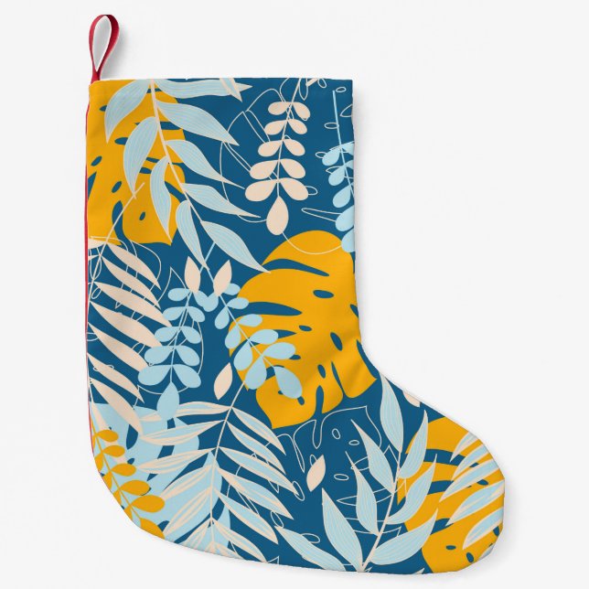 Petite Chaussette De Noël Abstract seamless pattern with tropical leaves and (Devant)