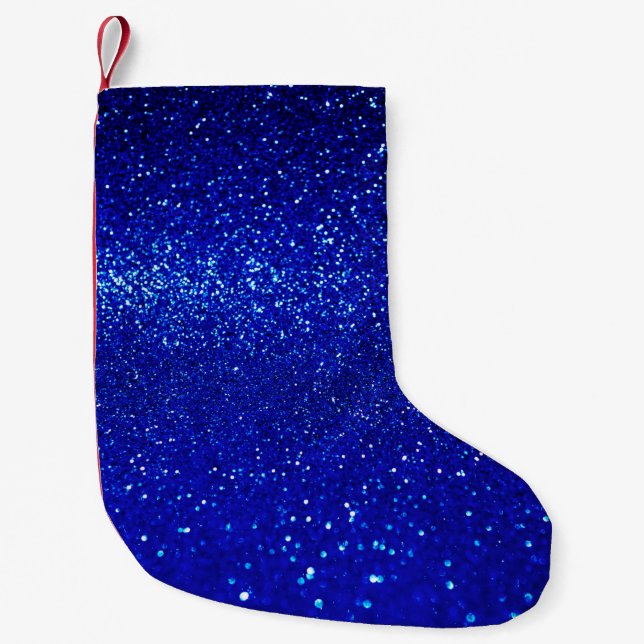 Petite Chaussette De Noël Abstract shiny blue glitter background (Devant)