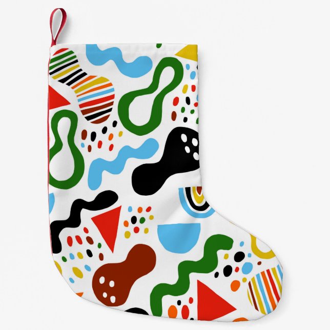 Petite Chaussette De Noël abstraction de style moderne avec composition  (Devant)
