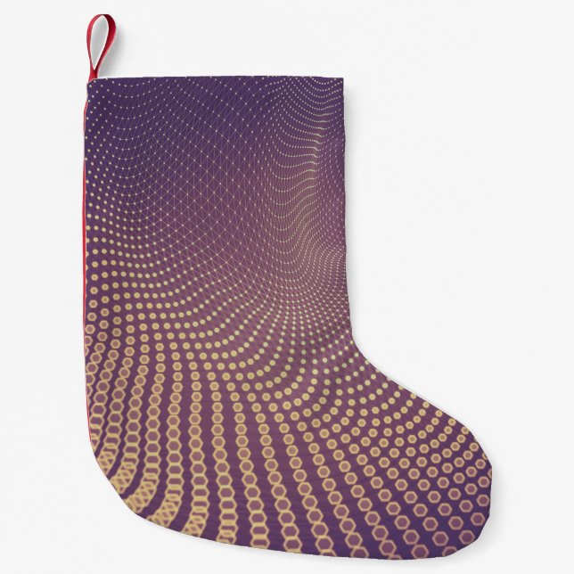 Petite Chaussette De Noël Abstrait espace polygonal bas poly foncé arrière - (Devant)