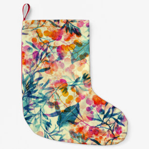 Petite Chaussette De Noël Abstrait fleuri : herbes, fleurs motif.