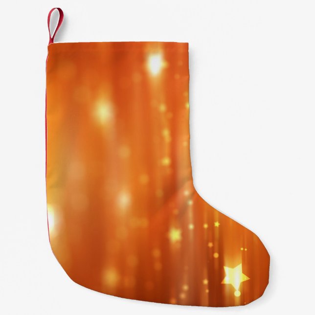 Petite Chaussette De Noël abstrait fond orangé brillant abstrait, art, dos (Devant)