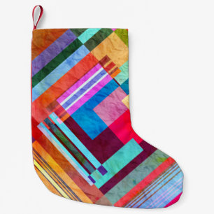 Petite Chaussette De Noël Abstrait géométrique, arrière - plan de couleur gr