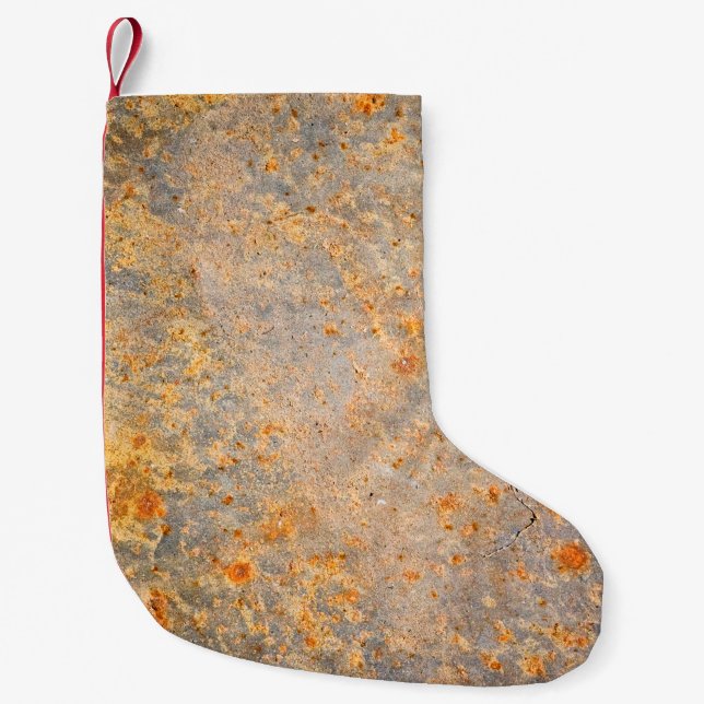 Petite Chaussette De Noël Abstrait grunge métallique rusté fond abstrait, ag (Devant)