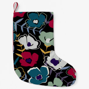 Petite Chaussette De Noël Abstrait moderne fleurs simples et feuilles e