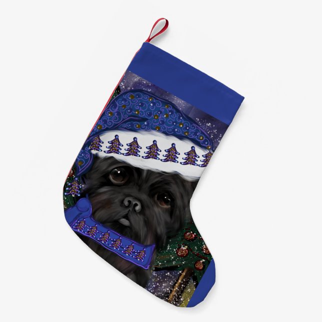 Petite Chaussette De Noël Affenpinscher (Devant (Accrochage))