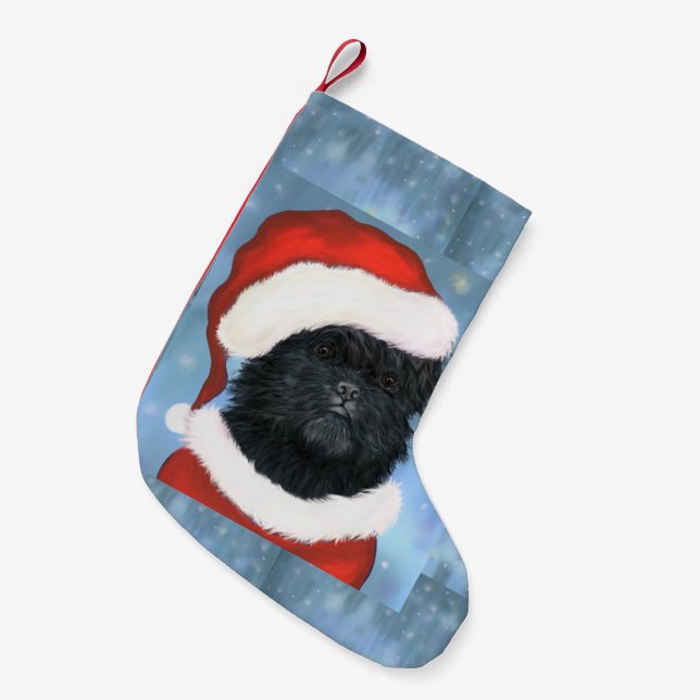 Petite Chaussette De Noël Affenpinscher Père Noël (Devant (Accrochage))