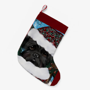 Petite Chaussette De Noël Affenpinscher Père Noël