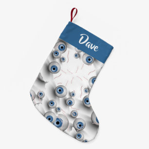 Petite Chaussette De Noël Affichage d'effroi du nom personnalisé