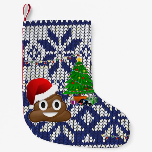 Petite Chaussette De Noël affreux pull-overs de Noël émoji plein (Devant)