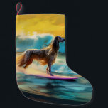 Petite Chaussette De Noël Afghan Hound Beach Surf Peinture<br><div class="desc">Plongez dans le monde ludique de l'aventure canine avec cette peinture captivante. Un chien en ébullition se rend aux vagues, chevauchant habilement le surf sur une plage baisée par le soleil. L'oeuvre d'art vibrante capte magnifiquement l'essence de l'excitation au bord de la plage tandis que le chien court sans crainte...</div>