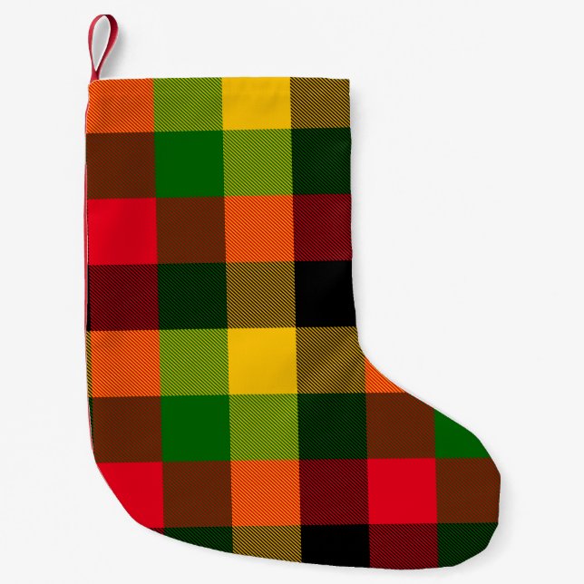 Petite Chaussette De Noël  African Rasta Reggae Colours Plaid Pattern Design (Devant)