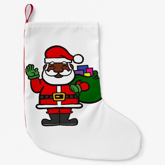 Petite Chaussette De Noël afrique noir santa claus xmas (Devant)