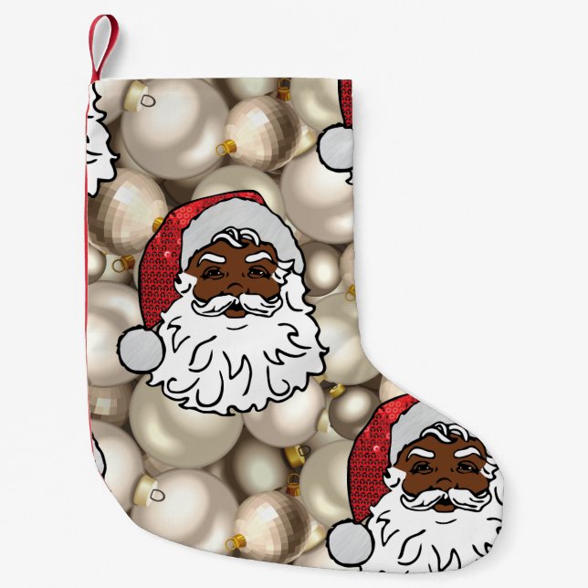 Petite Chaussette De Noël afrique santa claus stockage de noël (Devant)