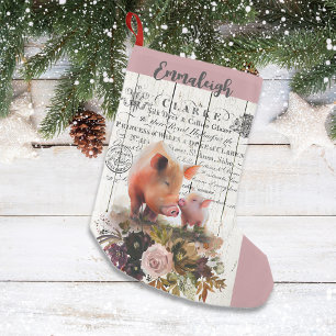 Petite Chaussette De Noël Agritourisme Floral Duroc Pigs