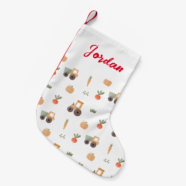 Petite Chaussette De Noël Agritourisme jardin aquarelle Motif amusant (Devant (Accrochage))