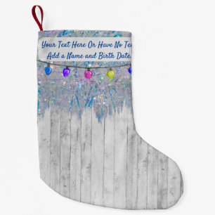 Petite Chaussette De Noël Agritourisme rustique Iridescente Rainbow Tinsel