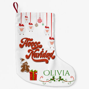 Petite Chaussette De Noël AJOUTER LE NOM - adorable mouton Fleece Navidad