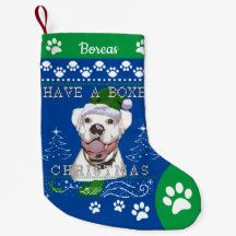 Ajouter le nom White Boxer Chien Noël