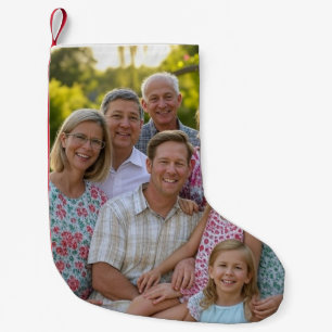 Petite Chaussette De Noël Ajouter une Personnaliser photo de réunion de fami