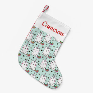 Petite Chaussette De Noël Ajoutez votre chat tiré par la main   mignon nomm