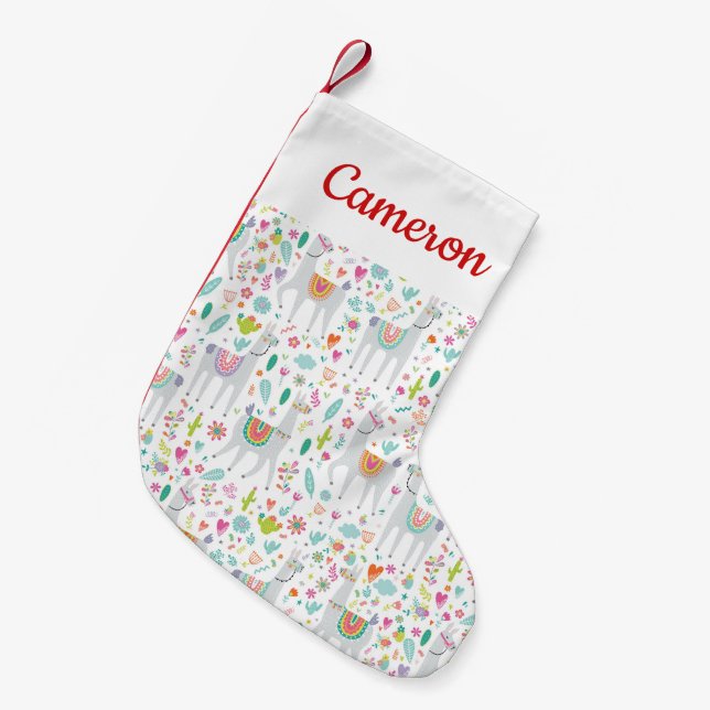 Petite Chaussette De Noël Ajoutez votre motif en pastel | mignon nommé de (Devant (Accrochage))