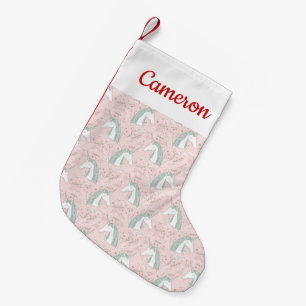 Petite Chaussette De Noël Ajoutez votre motif floral doux nommé de licorne