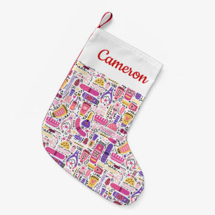 Petite Chaussette De Noël Ajoutez votre motif mignon nommé de manucure de