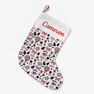 Petite Chaussette De Noël Ajoutez votre motif nommé d'autocollant de