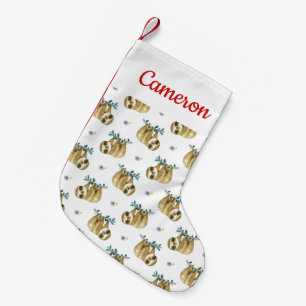 Petite Chaussette De Noël Ajoutez votre motif nommé de paresse d'aquarelle