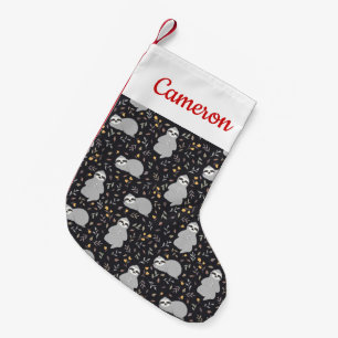 Petite Chaussette De Noël Ajoutez votre motif tropical nommé de paresse d