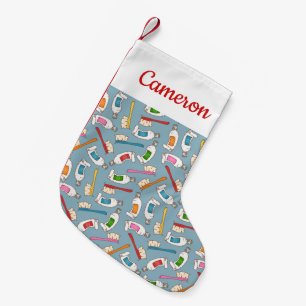 Petite Chaussette De Noël Ajoutez votre motifs nommé de brosse à dents et 
