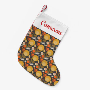 Petite Chaussette De Noël Ajoutez votre rétro motif floral classique nomm