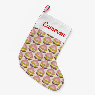 Petite Chaussette De Noël Ajoutez votre rétros motifs floraux roses et