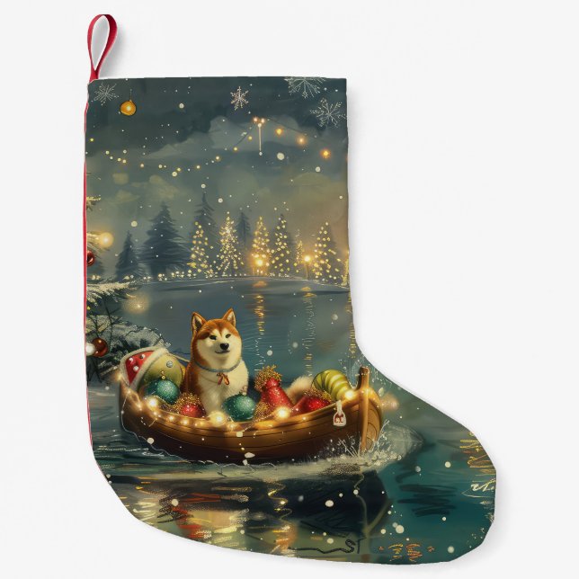 Petite Chaussette De Noël Akita Christmas Festive Voyage (Devant)