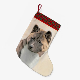 Petite Chaussette De Noël Akita Peinture - Cute Original Chien Art