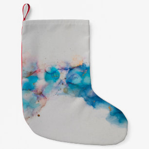 Petite Chaussette De Noël Alcool Enk Art. Peinture Abstraite. Alcool Ink ba