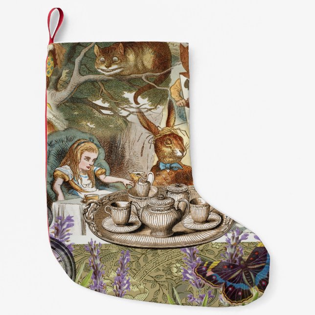 Petite Chaussette De Noël Alice Adventures in Wonderland Mad Tea Party (Devant)