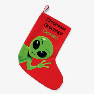 Petite Chaussette De Noël Alien Noël Personnalisé Extraterrestre