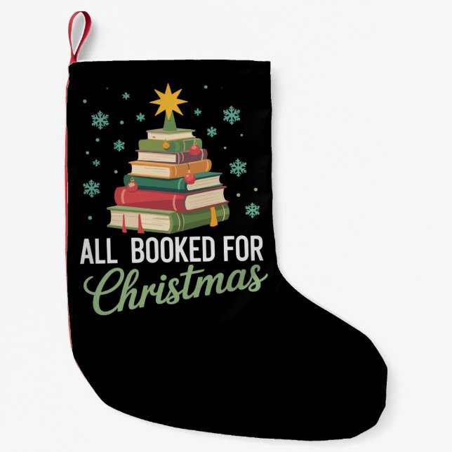 Petite Chaussette De Noël All Booked For Christmas Tree Books Teacher Xmas  (Devant)
