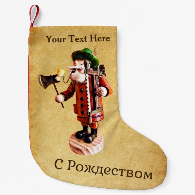 Petite Chaussette De Noël Allemand "Homme Fumeur" Incendie Burner (Devant)