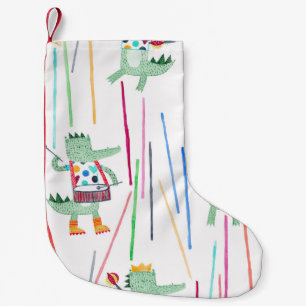 Petite Chaussette De Noël Alligators Musique : Aquarelle Enfant sans joint