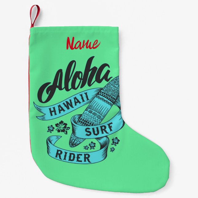 Petite Chaussette De Noël Aloha Hawaii Surf Rider Thunder_Cove (Devant)