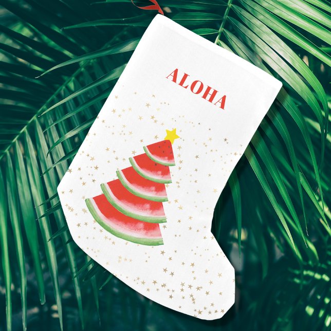 Petite Chaussette De Noël Aloha Red Watermelon Tree Petite réserve de Noël (Créateur téléchargé)